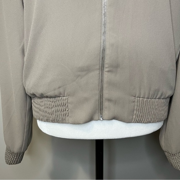 Babaton Gilroy Full Zip Bomber Jacket Taupe - Picture 5 of 12